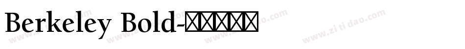 Berkeley Bold字体转换